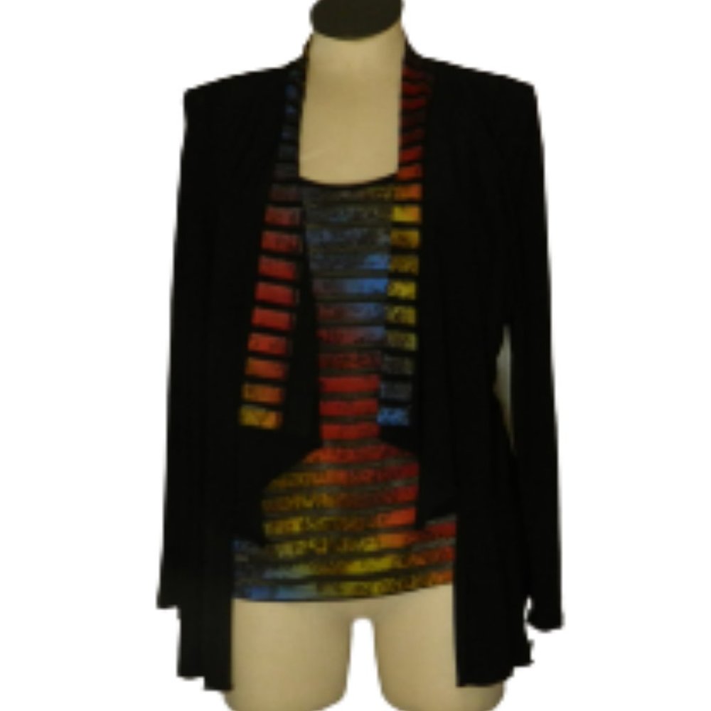 Bali Corp. $98 5445 Black/Multi 2-Fer Sz XL NWT!